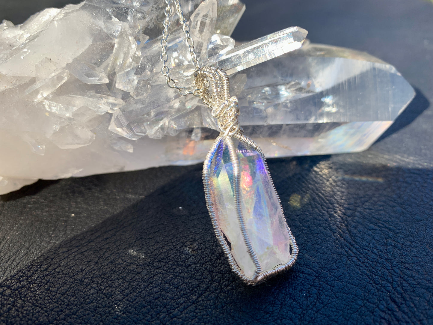 Opal Aura Silver Pendant