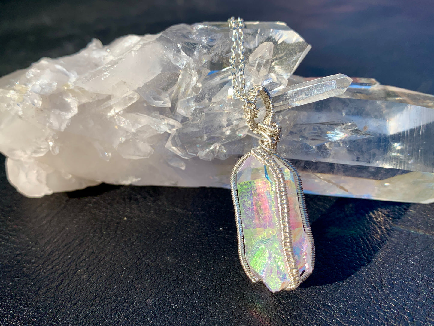 Opal Aura Silver Pendant